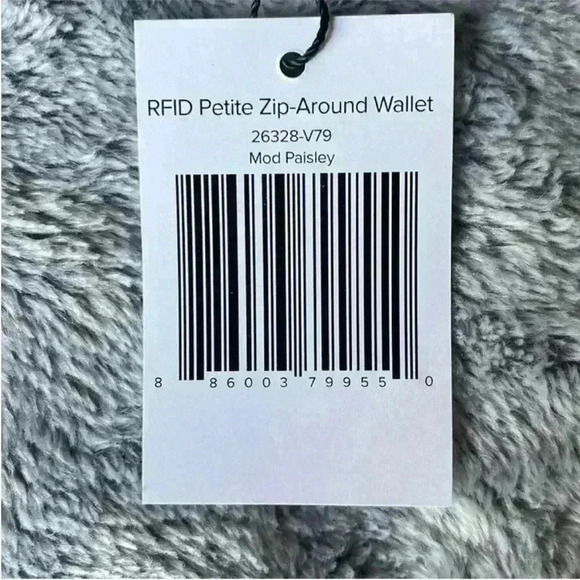 Vera Bradley RFID Petite Zip-Around Wallet Mod Paisley NWT - Picture 5 of 6